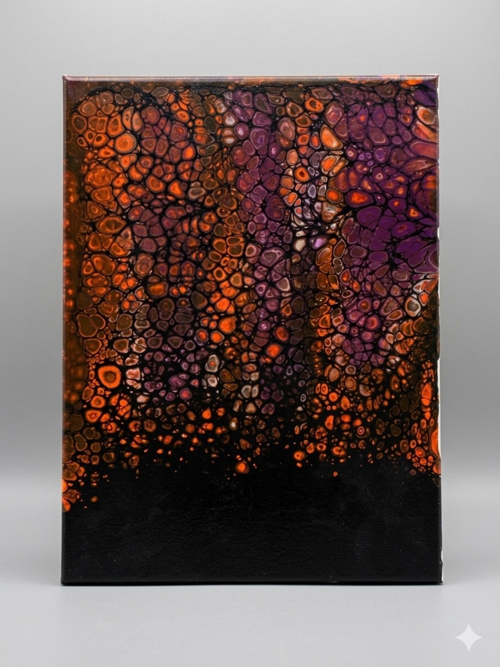 Source Unknown Orange and Purple Abstract Fluid Canvas